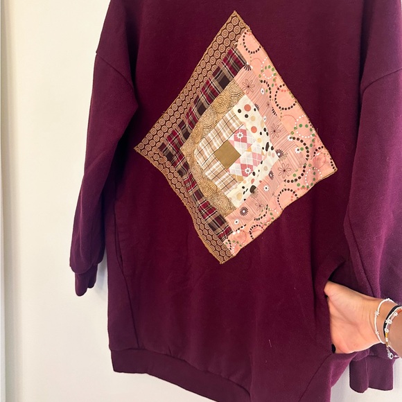 Vintage Quilt Reworked Sweater - Picture 4 of 6